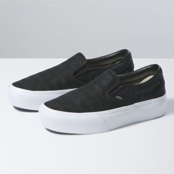 Vans Classic Slip-on Checkered Platform Shoes Women's Black